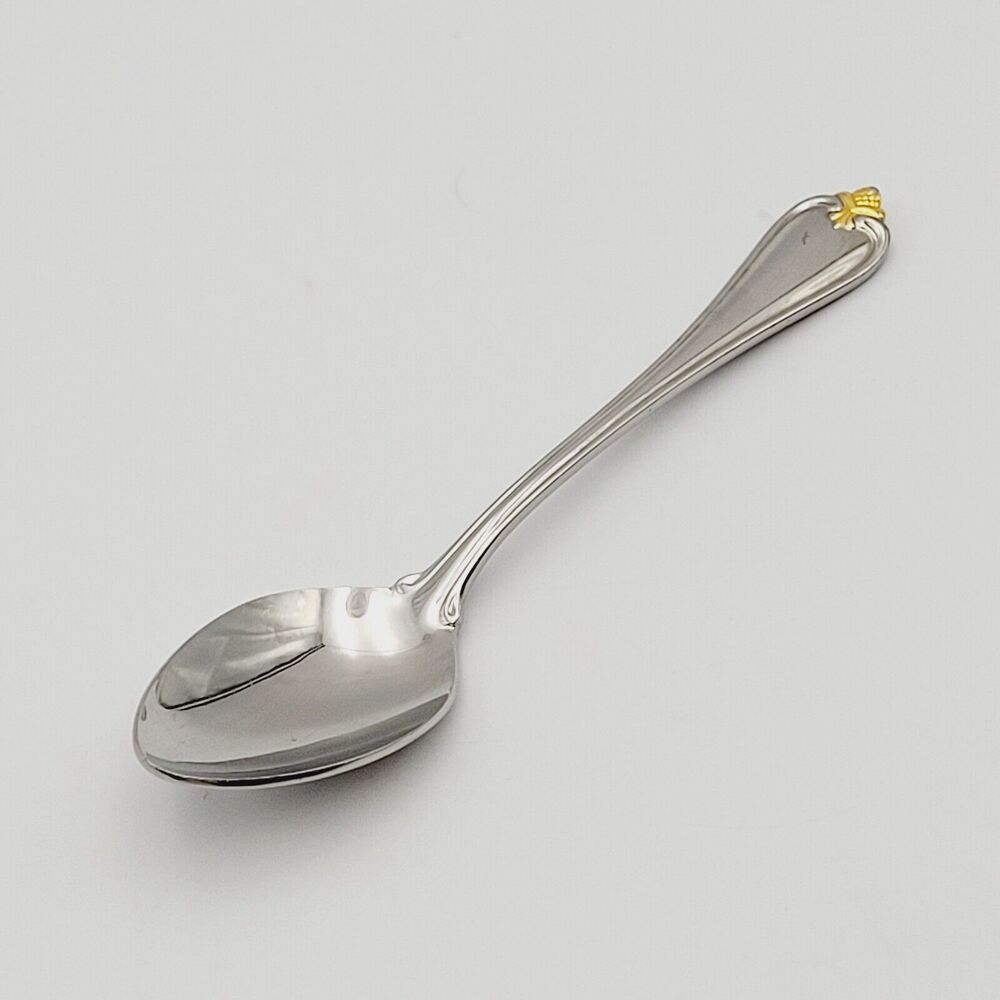 Yamazaki CARA GOLD Teaspoon 6 1/4" Stainless Flatware Silverware JAPAN